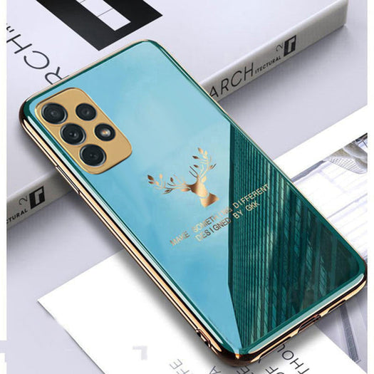 Luxury Electroplated Glass Case With Golden Edges For Samsung Galaxy A72 - Premium Cases