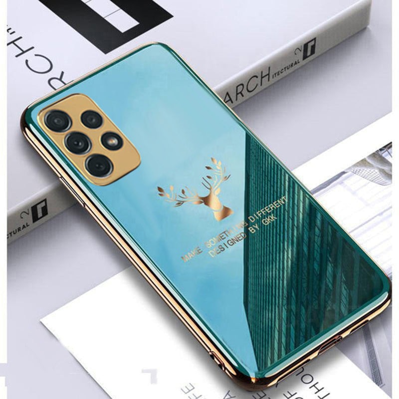 Luxury Electroplated Glass Case With Golden Edges For Samsung Galaxy A72 - Premium Cases