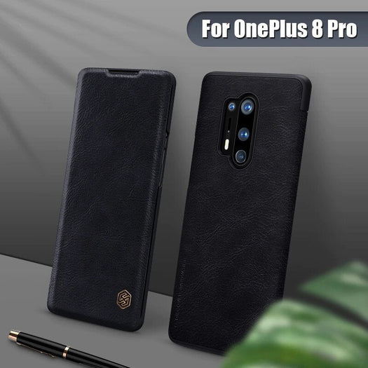 Genuine QIN Leather Flip Case For Oneplus 8 Pro
