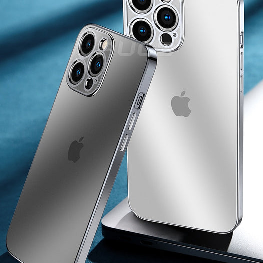 Luxury Square Silicon Clear Back Case With Camera Protection For iPhone 12 Pro Max - Premium Cases