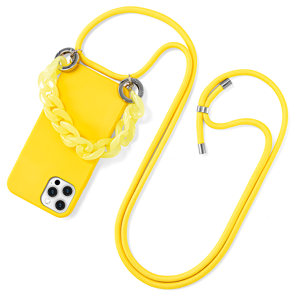Premium Silicone Crossbody Detachable Straps Lanyard Girlish Case for Apple iPhone 12