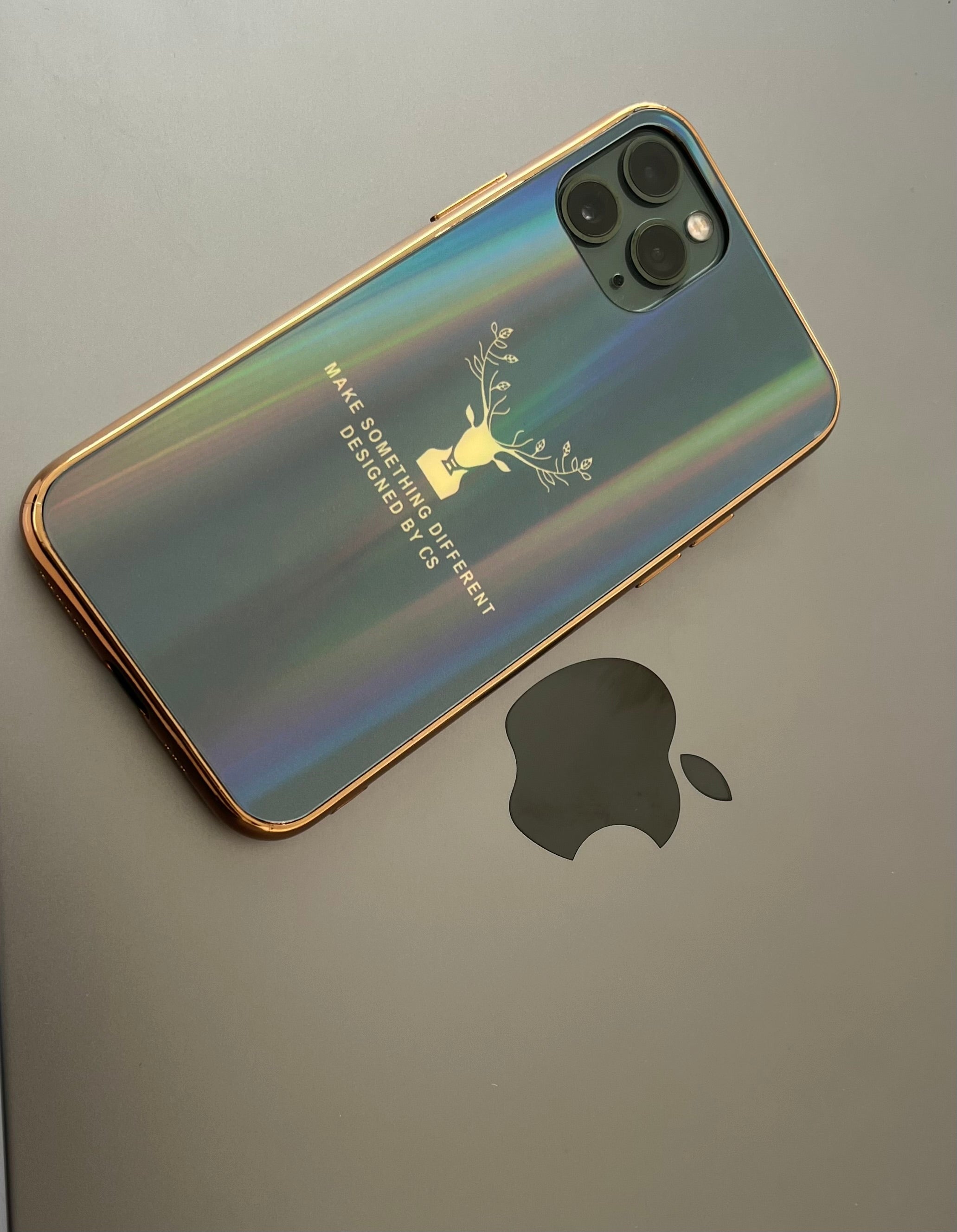 Gradient Deer Glass Back Case For iPhone 12