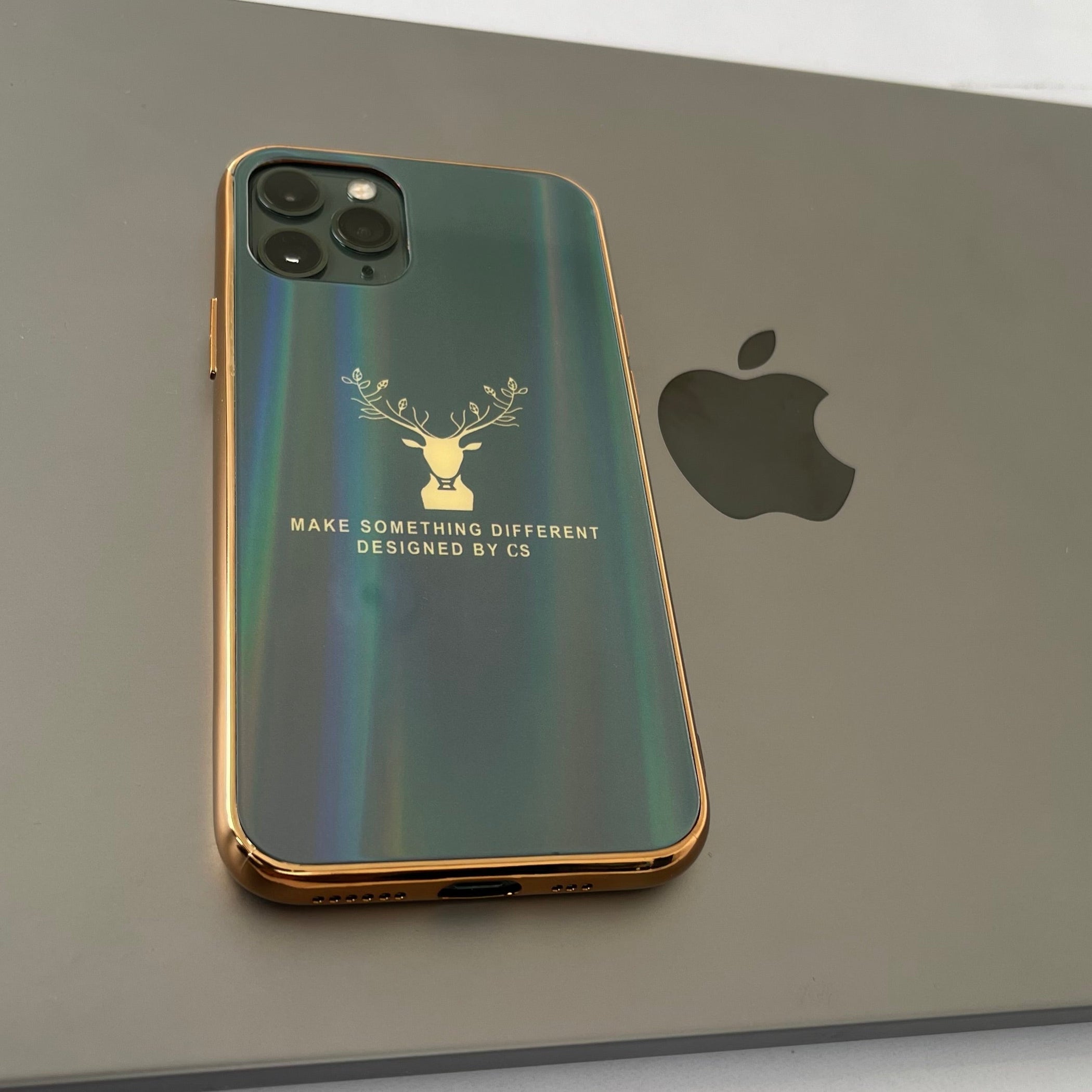 Gradient Deer Glass Back Case For iPhone 11 Pro