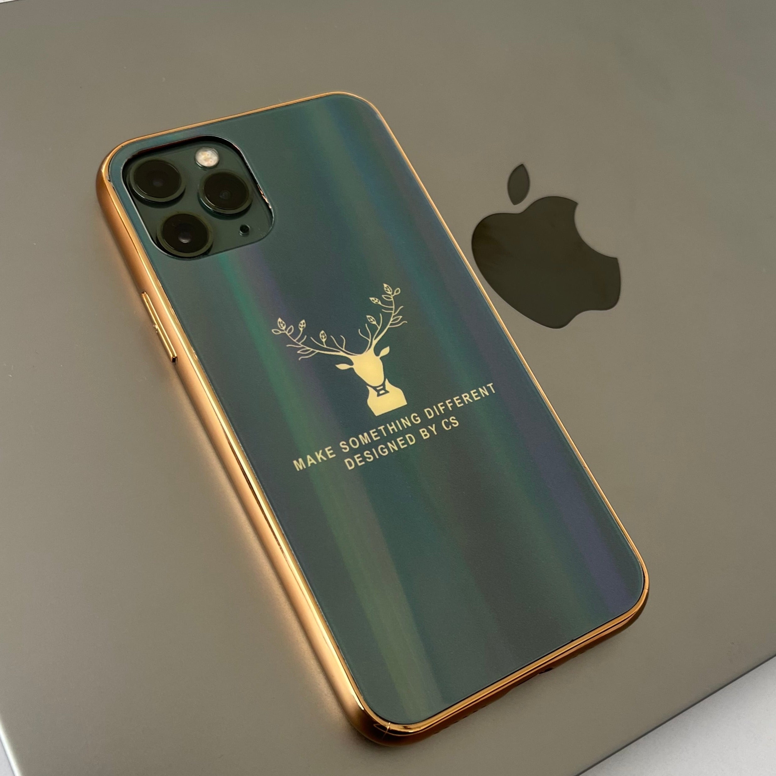Gradient Deer Glass Back Case For iPhone 11 Pro