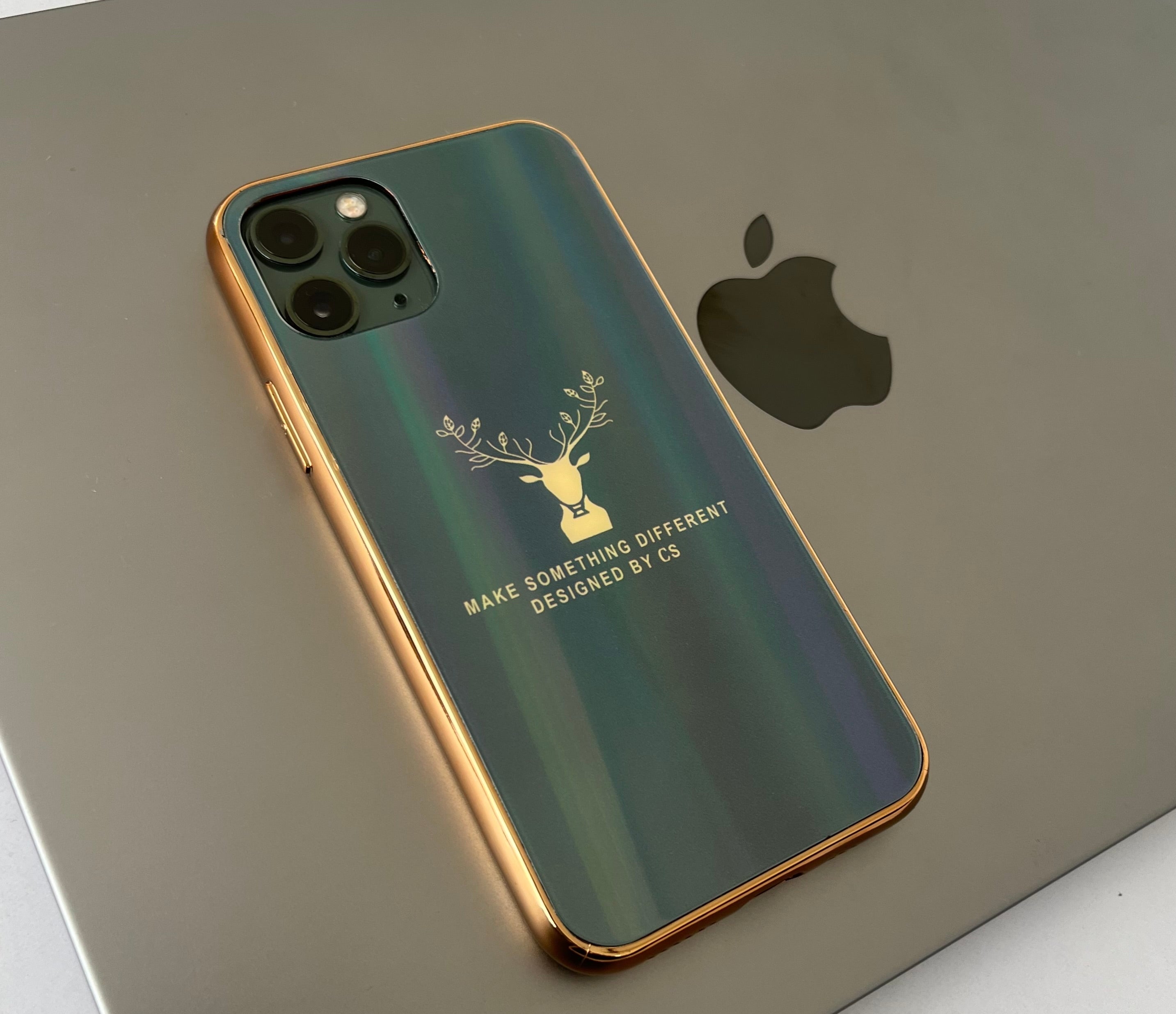 Gradient Deer Glass Back Case For iPhone 11 Pro