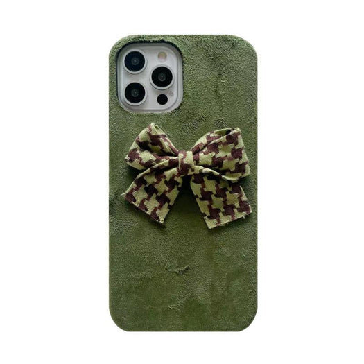 Premium Velvet Cloth with Bow Back Case for Apple iPhone 13 Pro Max