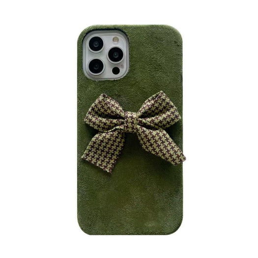 Premium Velvet Cloth with Bow Back Case for Apple iPhone 13 Pro Max