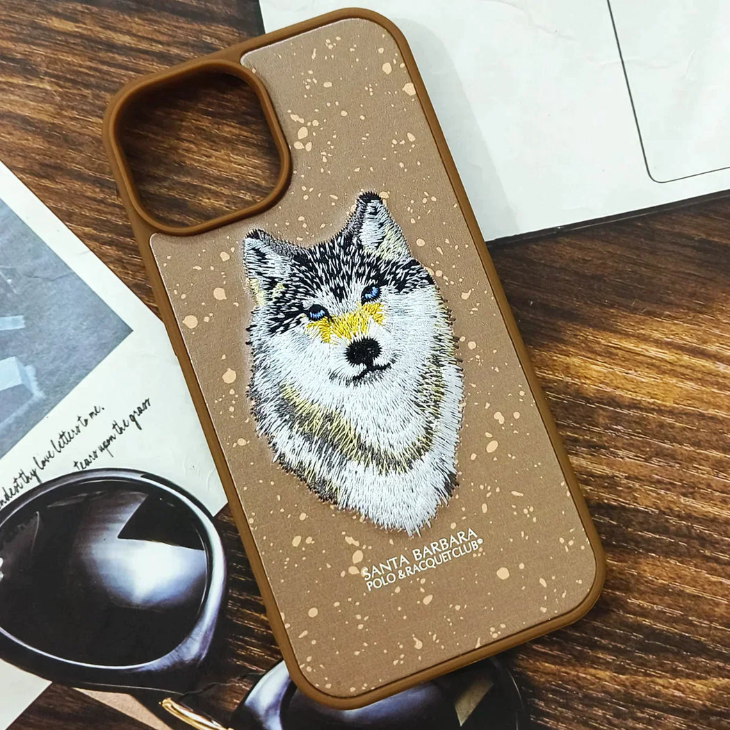Santa Barbara Classic Savanna Series Wolf Genuine Leather Case For iPhone 15 Pro