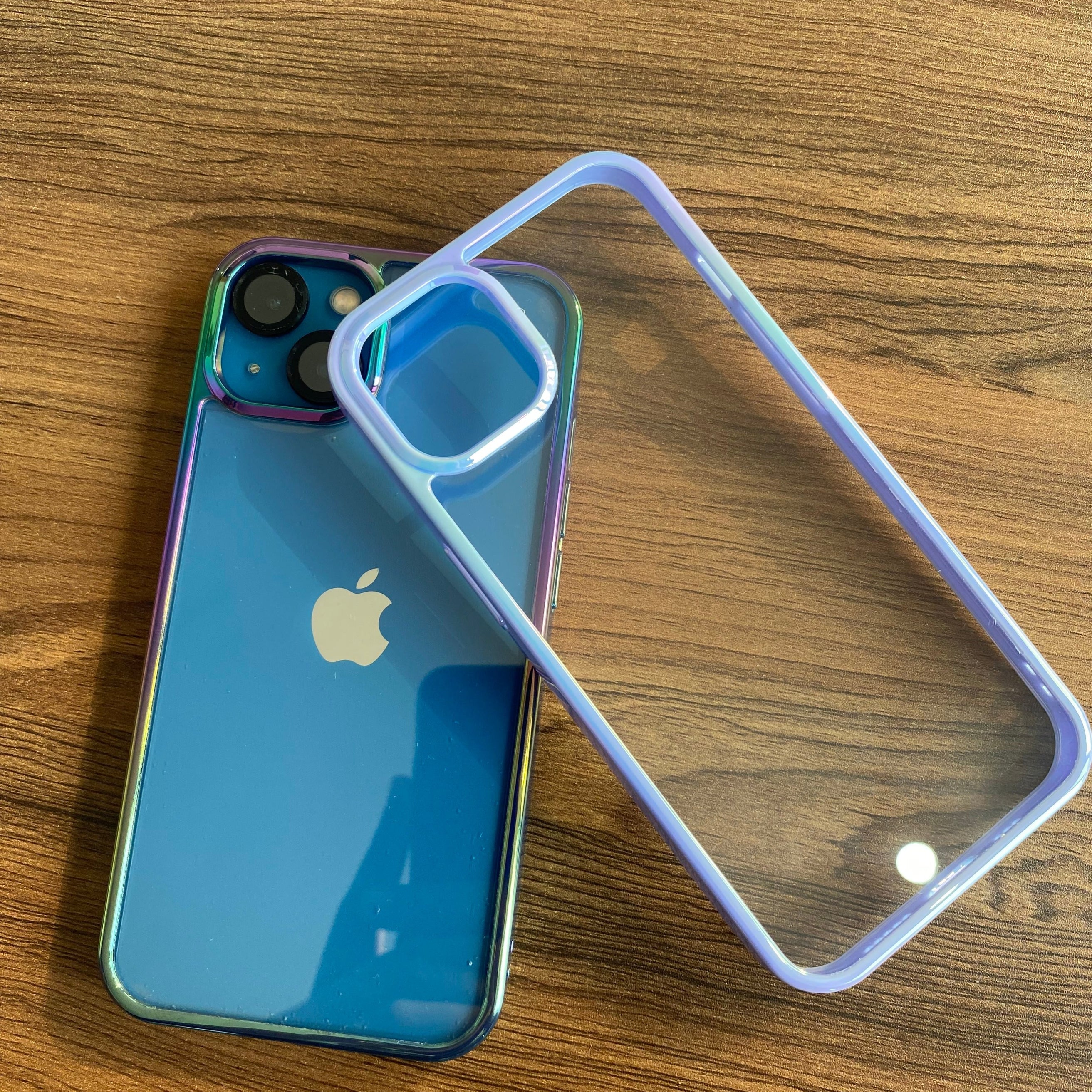 Transparent Heavy Duty Shining Gradient Back Case Cover for iPhone