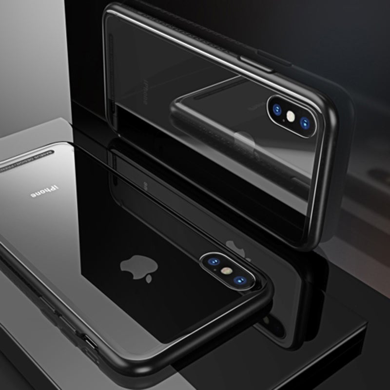 Baseus see Through Glass Protective Case For iPhone X/XS-Black