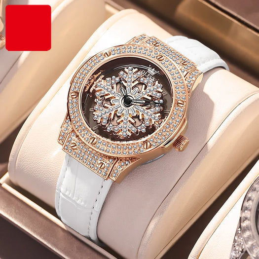 Diamond Snowflake Revolving Wristwatch