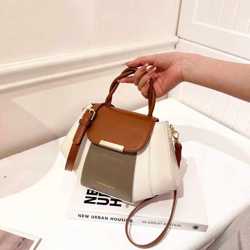 Luxury Contrast colors Trendy Fashion elegant wing Ladies Handbag Brown