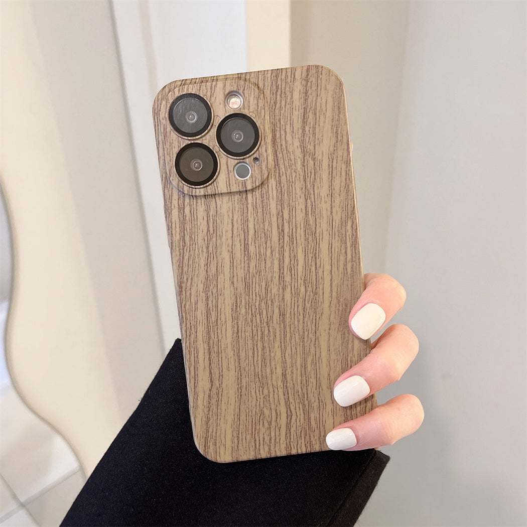 Luxury Ultra-thin Wood Grain Design Phone Case For iPhone 15