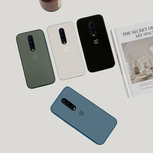 Special Edition Matte Finish Silicone Glass Back Case For Oneplus 8 - Premium Cases