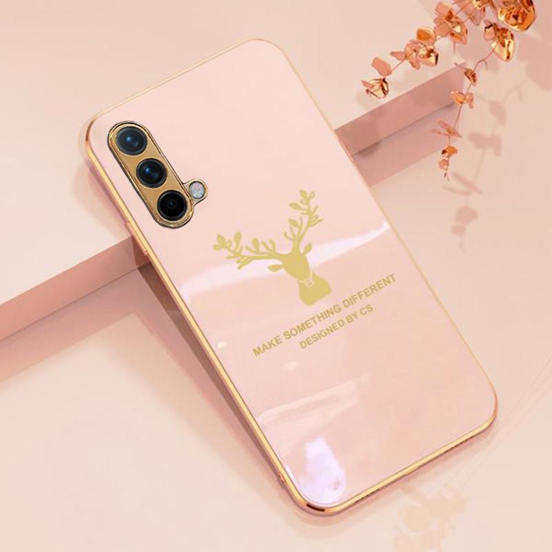 Deer Luxurious Gold Edge Glass Back Case For Oneplus Series - planetcartonline