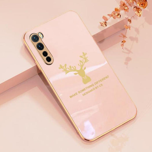 Deer Luxurious Gold Edge Glass Back Case For Oneplus Nord Series - planetcartonline
