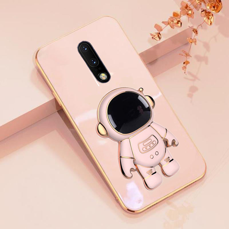 Astronaut Luxurious Gold Edge Back Case For Oneplus 7