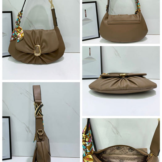Luxury Vintage Cloud Leather Handbag For Female