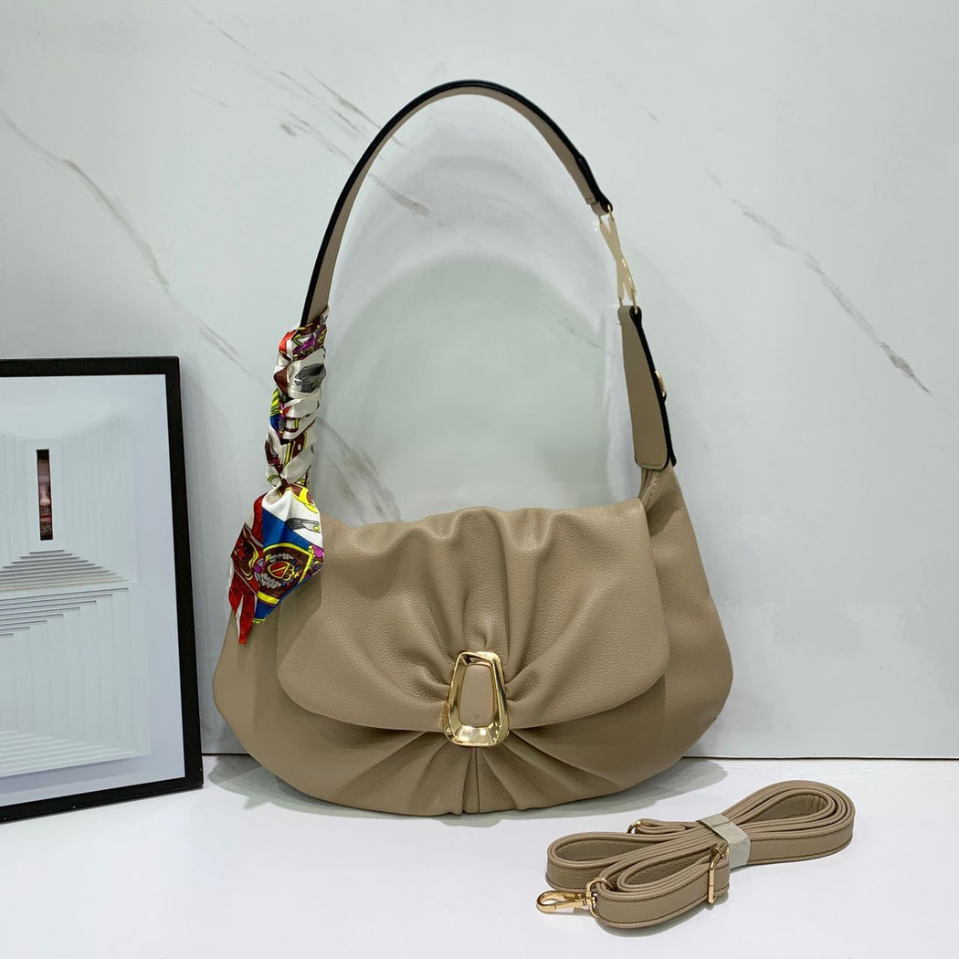 Luxury Vintage Cloud Leather Handbag For Female