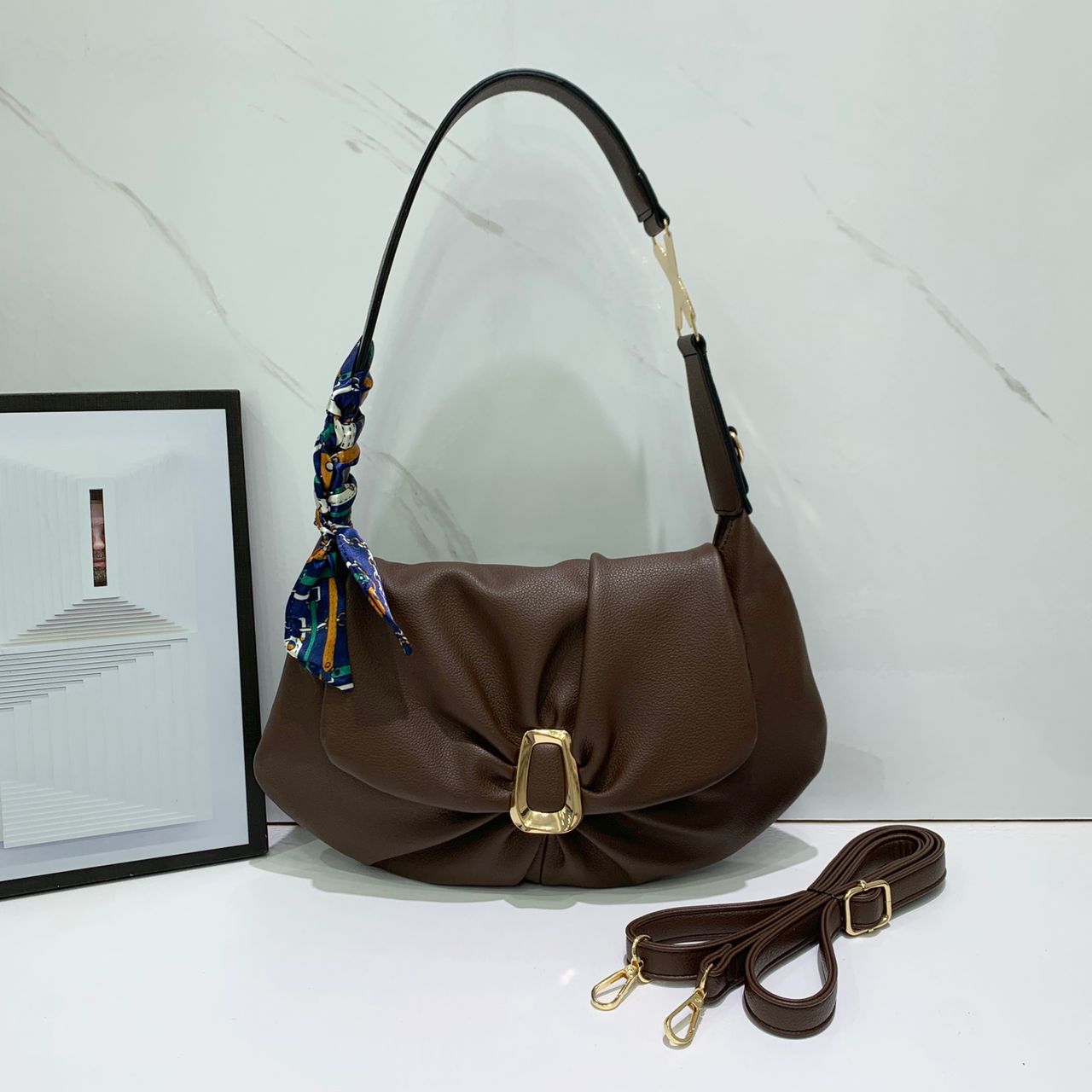 Luxury Vintage Cloud Leather Handbag For Female