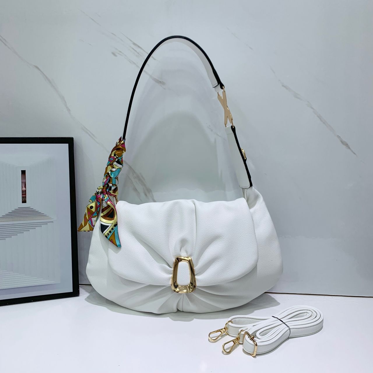 Luxury Vintage Cloud Leather Handbag For Female