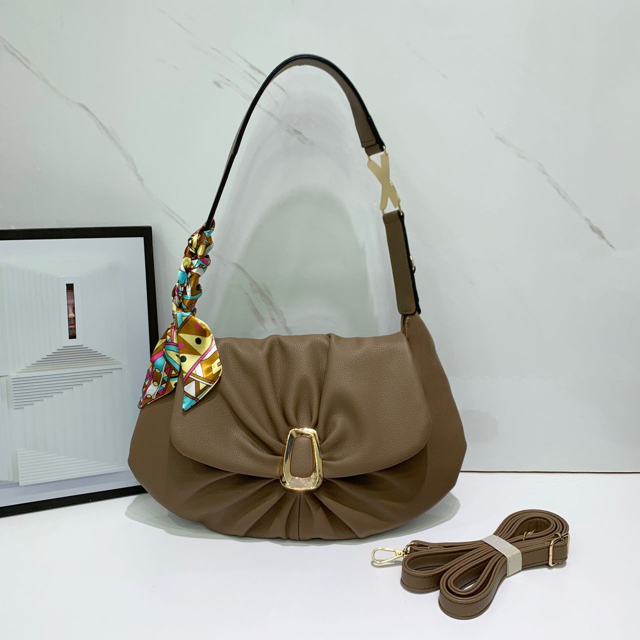 Luxury Vintage Cloud Leather Handbag For Female