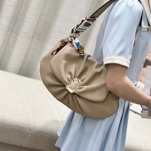 Luxury Vintage Cloud Leather Handbag For Female