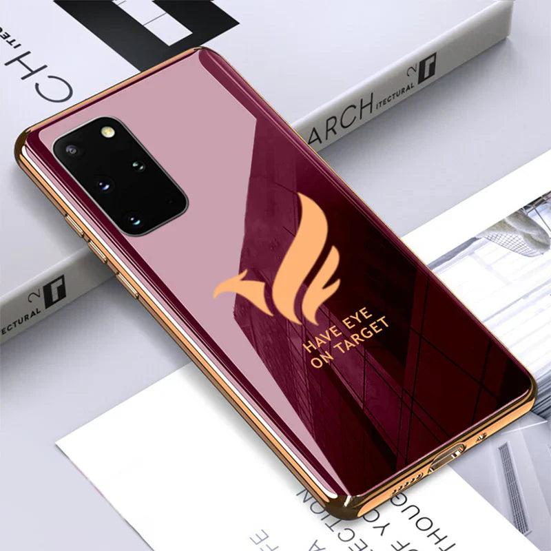 Luxury Golden Edges Bird Glass Back Case For Samsung Galaxy Note 10 Lite