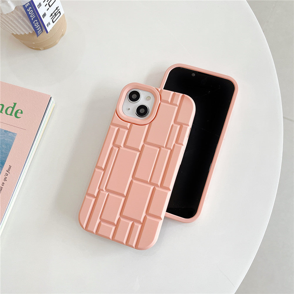 3D Silicone High Elastic line stripe design Case For iPhone 14 Plus