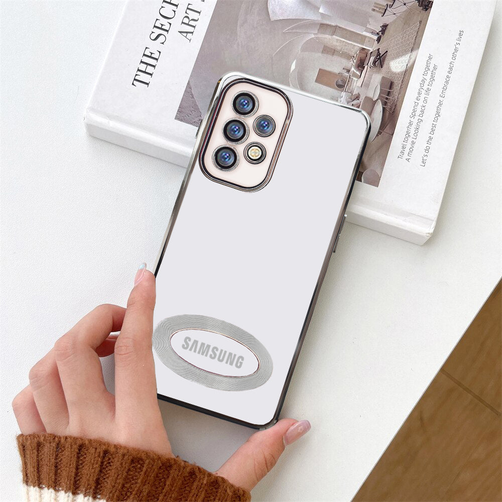 Premium Electroplated Luxury Square Silicon Clear Logo Cut Camera Protection Back Case Cover For Samsung A33