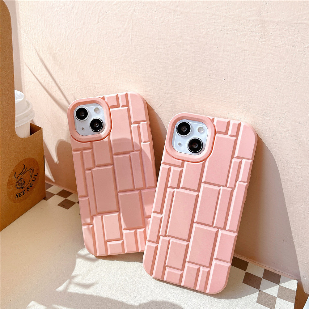 3D Silicone High Elastic line stripe design Case For iPhone 14 Plus