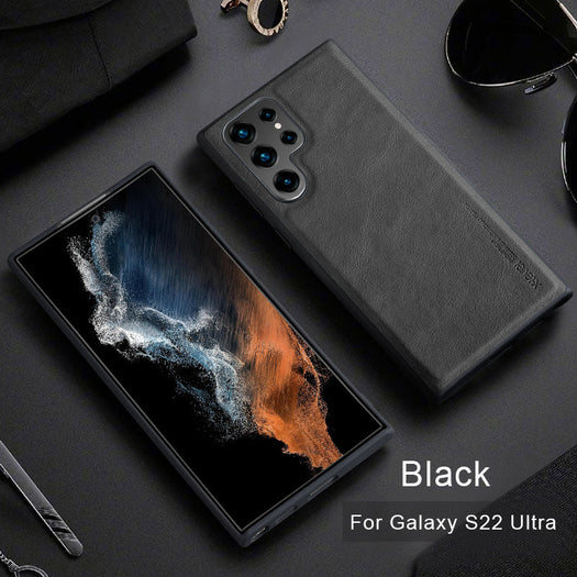 Luxury Leather Back Case For Samsung S23 Ultra