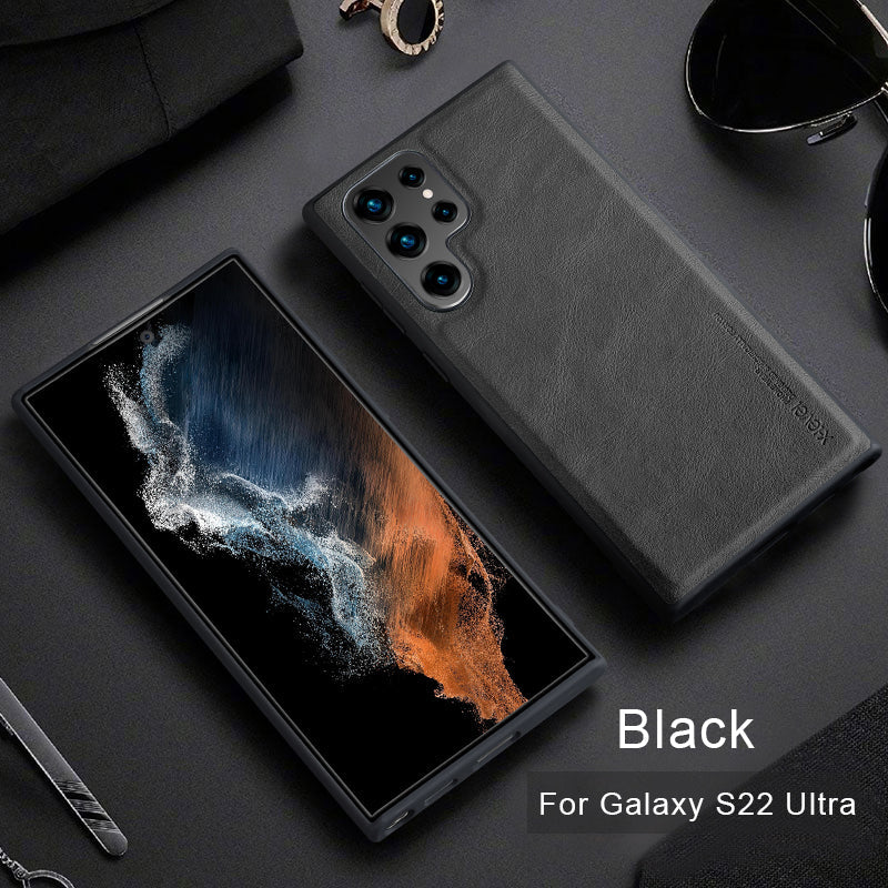 Luxury Leather Back Case For Samsung S23 Ultra