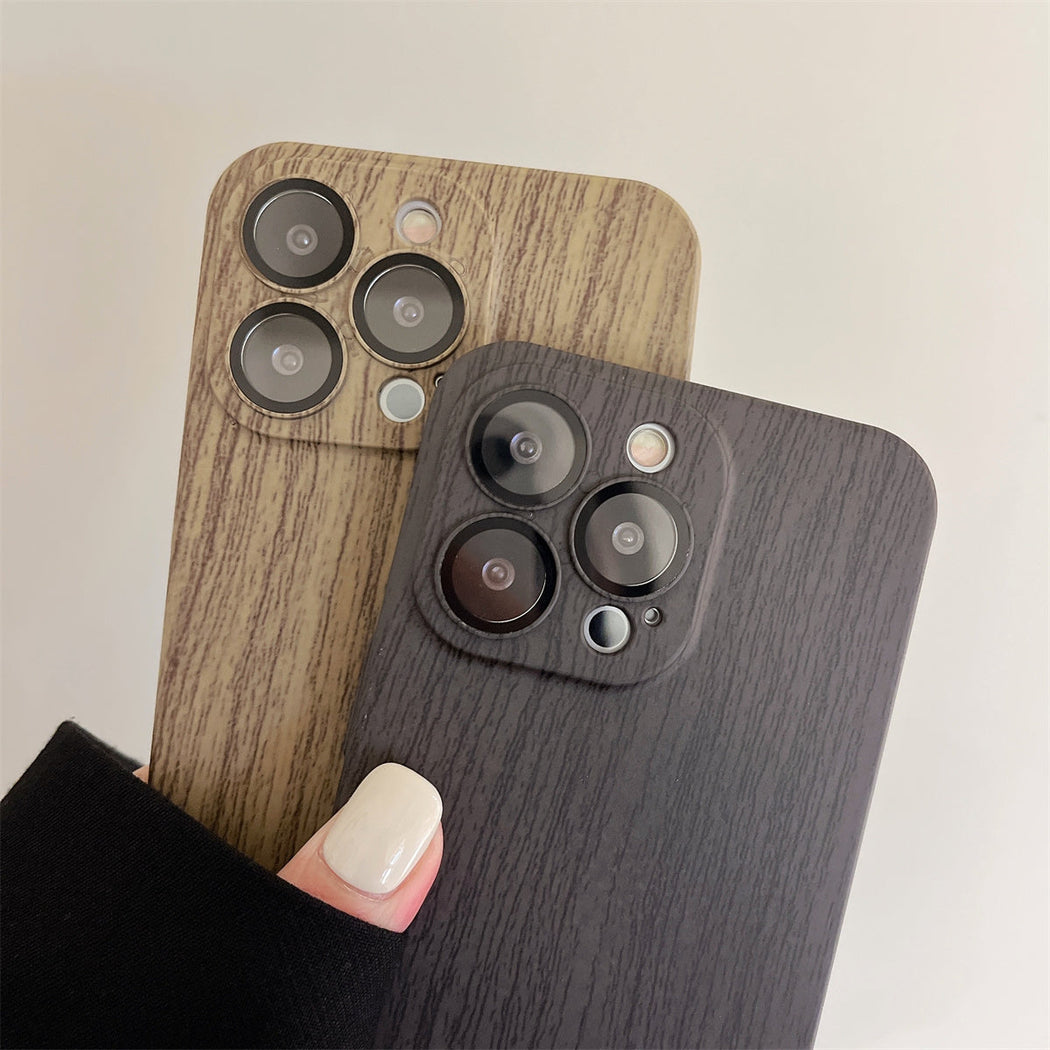 Luxury Ultra-thin Wood Grain Design Phone Case For iPhone 15