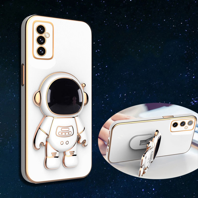 Astronaut Luxurious Gold Edge Back Case For Samsung Galaxy M52