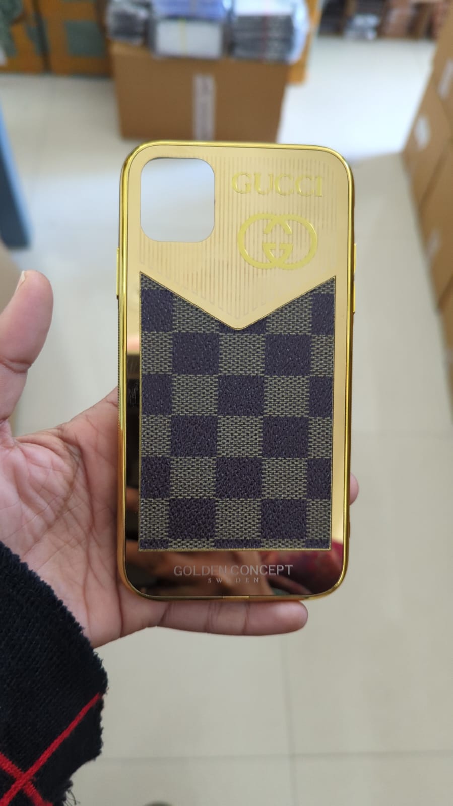 Premium Golden Luxury Back Case For iPhone 12 Pro