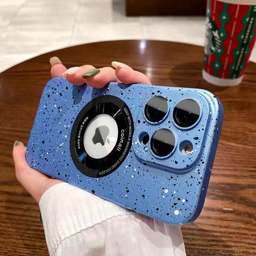 Luxury Matte Polycarbonate Dot Case Logo Visiblility Case For iPhone