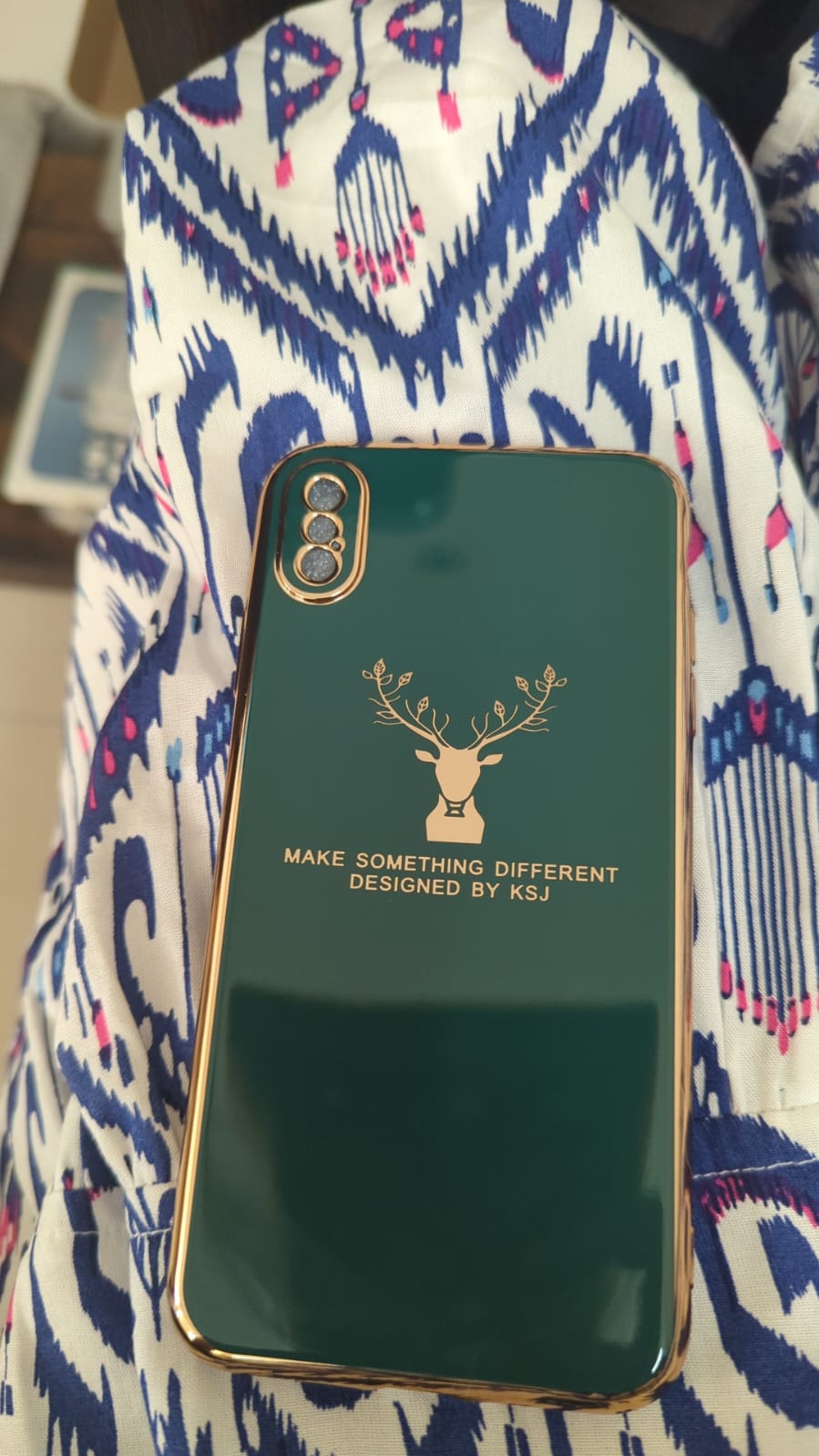 Luxury Silicon Deer Case With Golden Edges For iPhone Xs Max