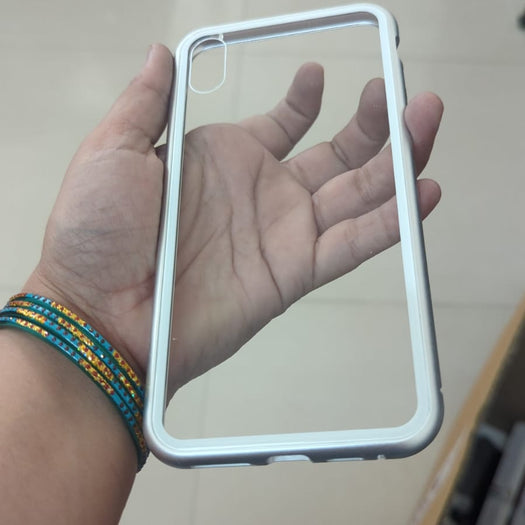 Electronic Auto Fit Back Glass Magnetic Case For iPhone XS Max