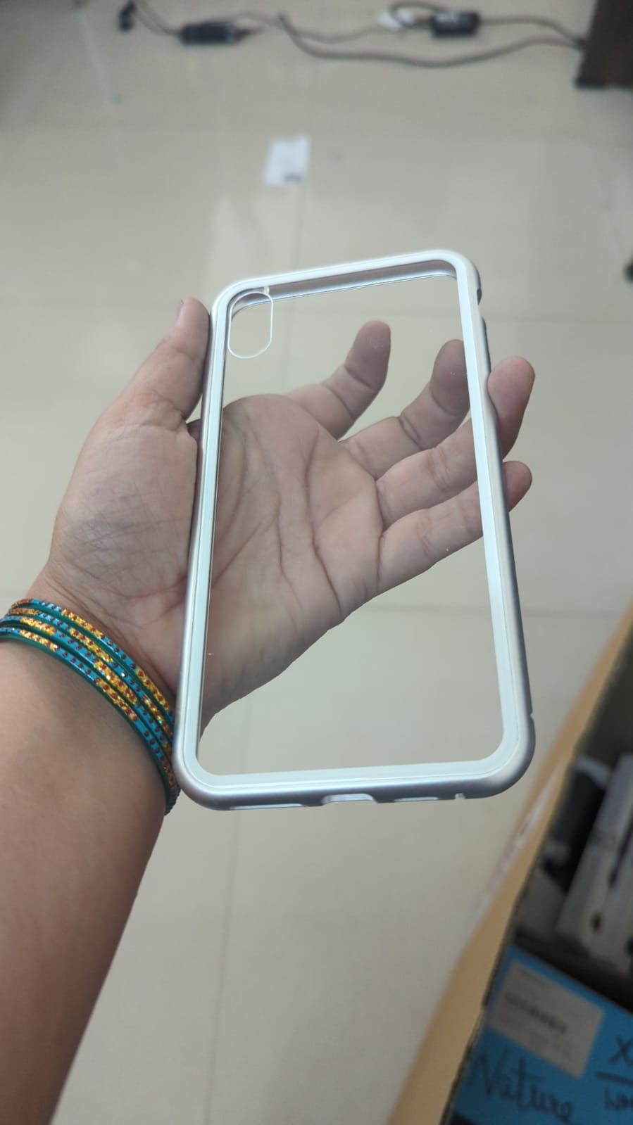 Electronic Auto Fit Back Glass Magnetic Case For iPhone XS Max