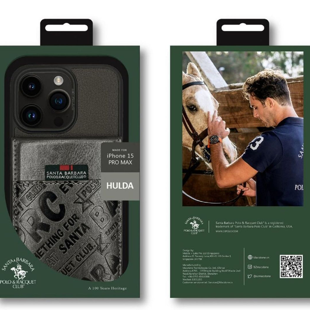 Santa Barbara Classic Hulda Series Genuine Leather Case For iPhone 15 Pro Max
