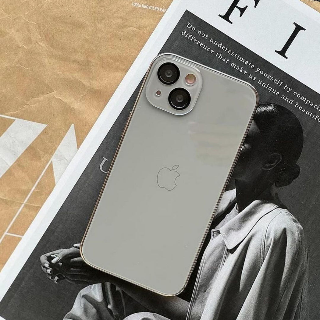 New Prism Premium Glass Logo Back Case For iPhone 15