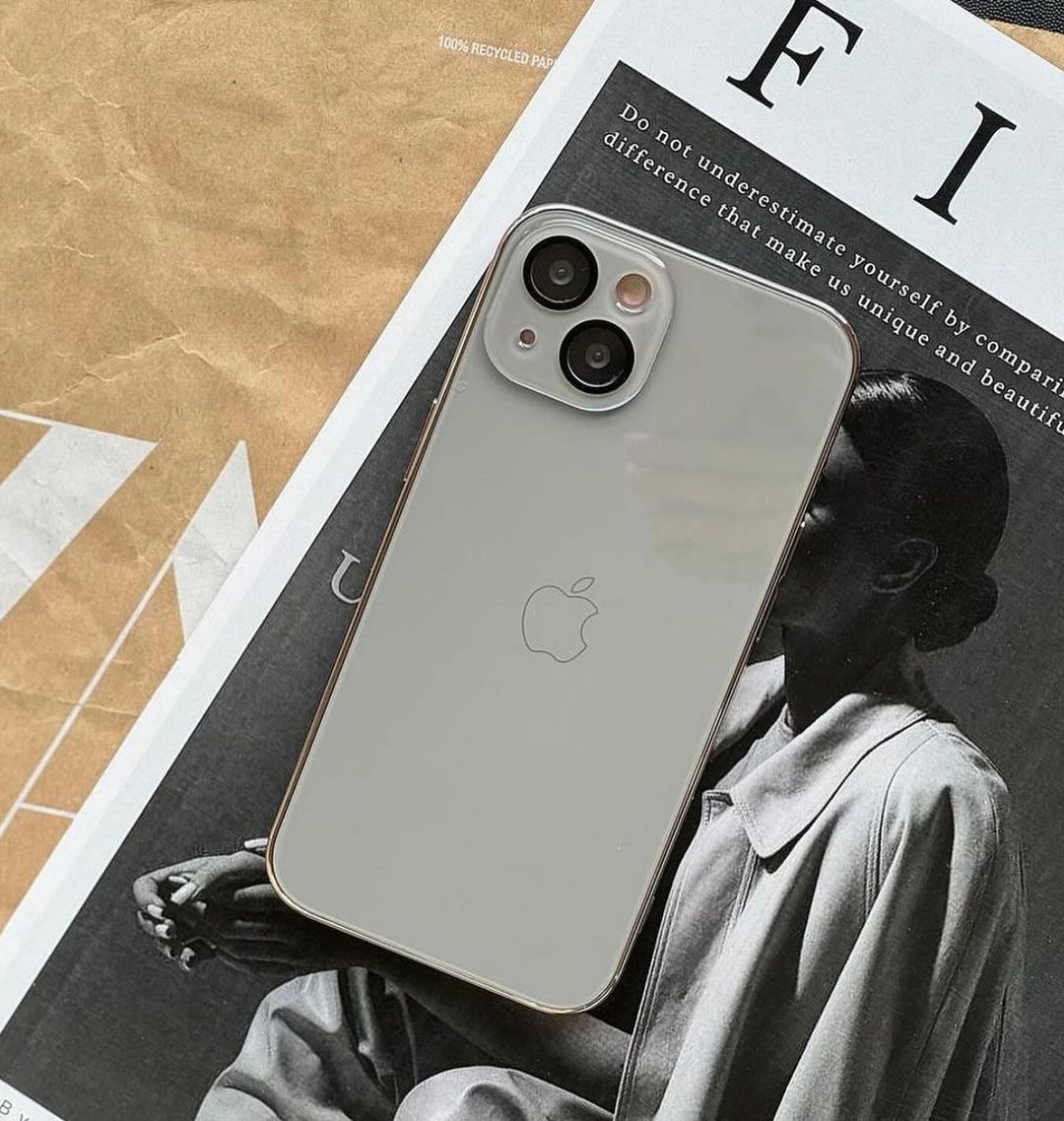New Prism Premium Glass Logo Back Case For iPhone 14 Pro Max