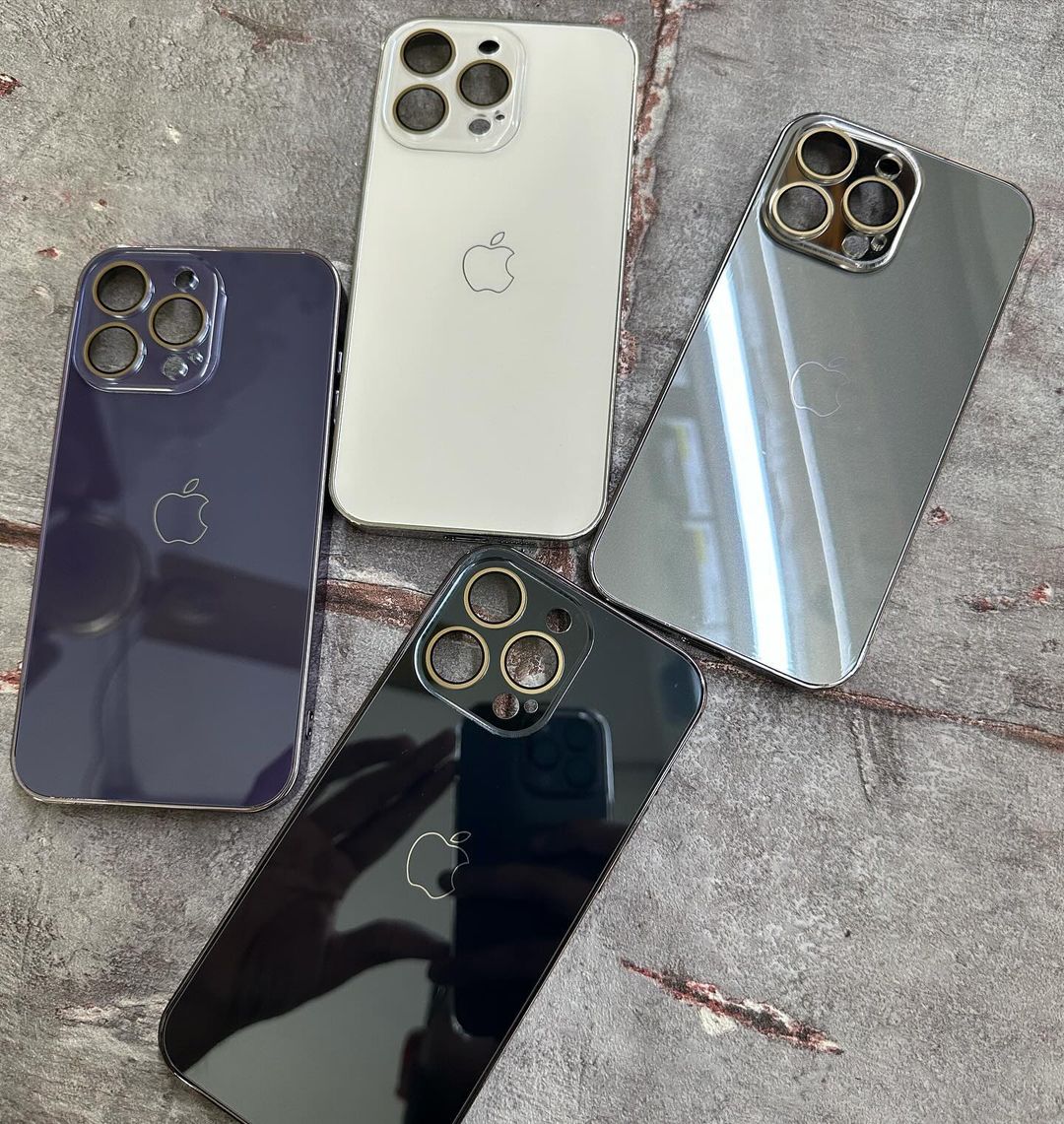 New Prism Premium Glass Logo Back Case For iPhone 15 Plus