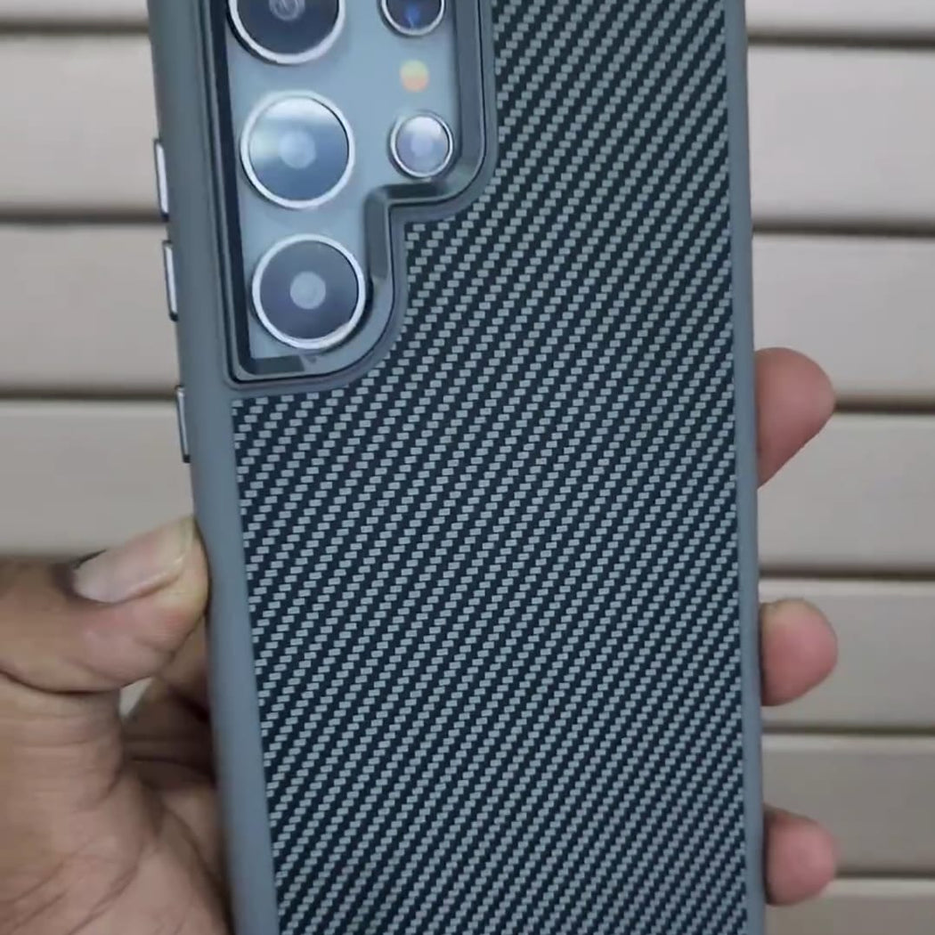 Carbon Fiber Camera Ring Case For Samsung Galaxy S24 Ultra