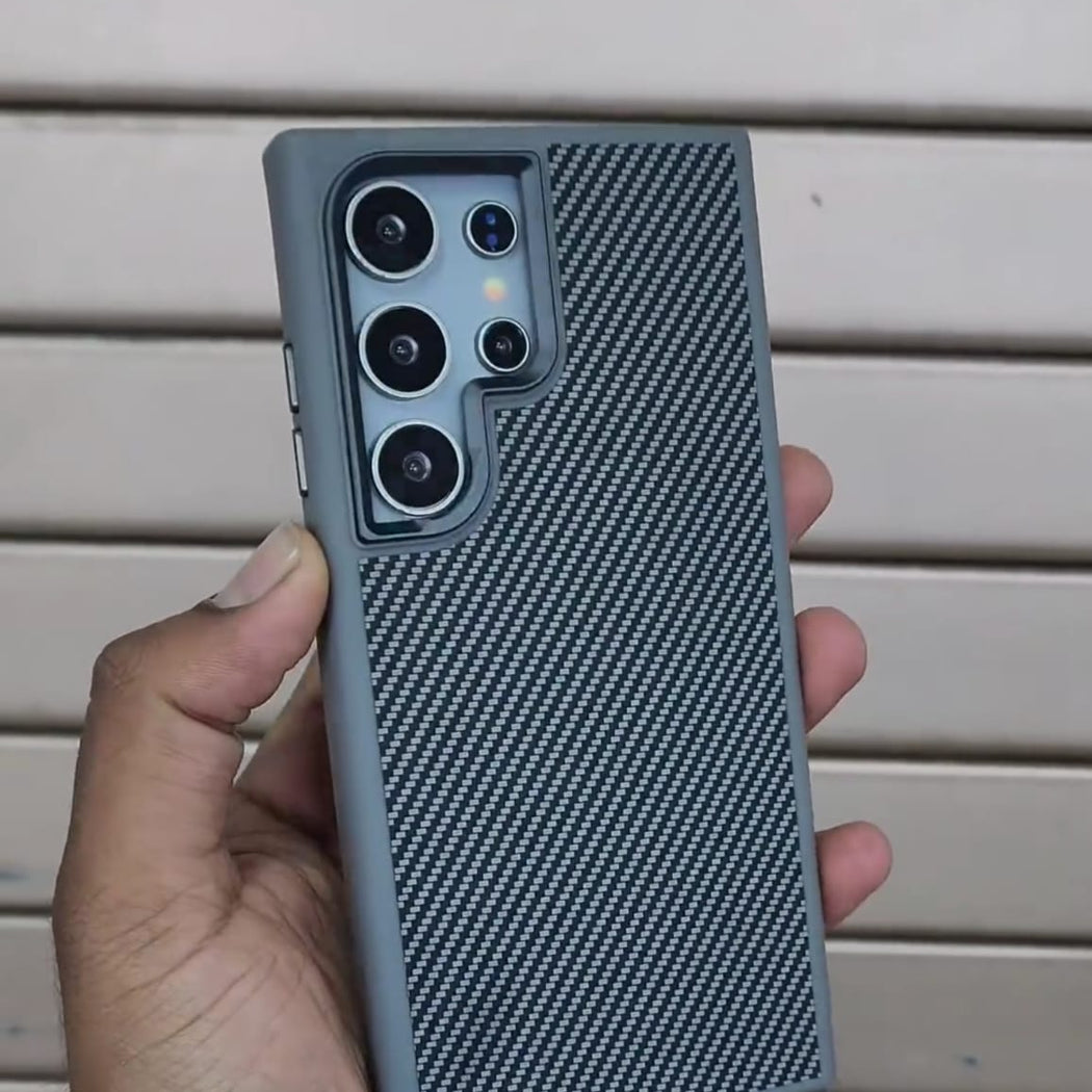 Carbon Fiber Camera Ring Case For Samsung Galaxy S24 Ultra