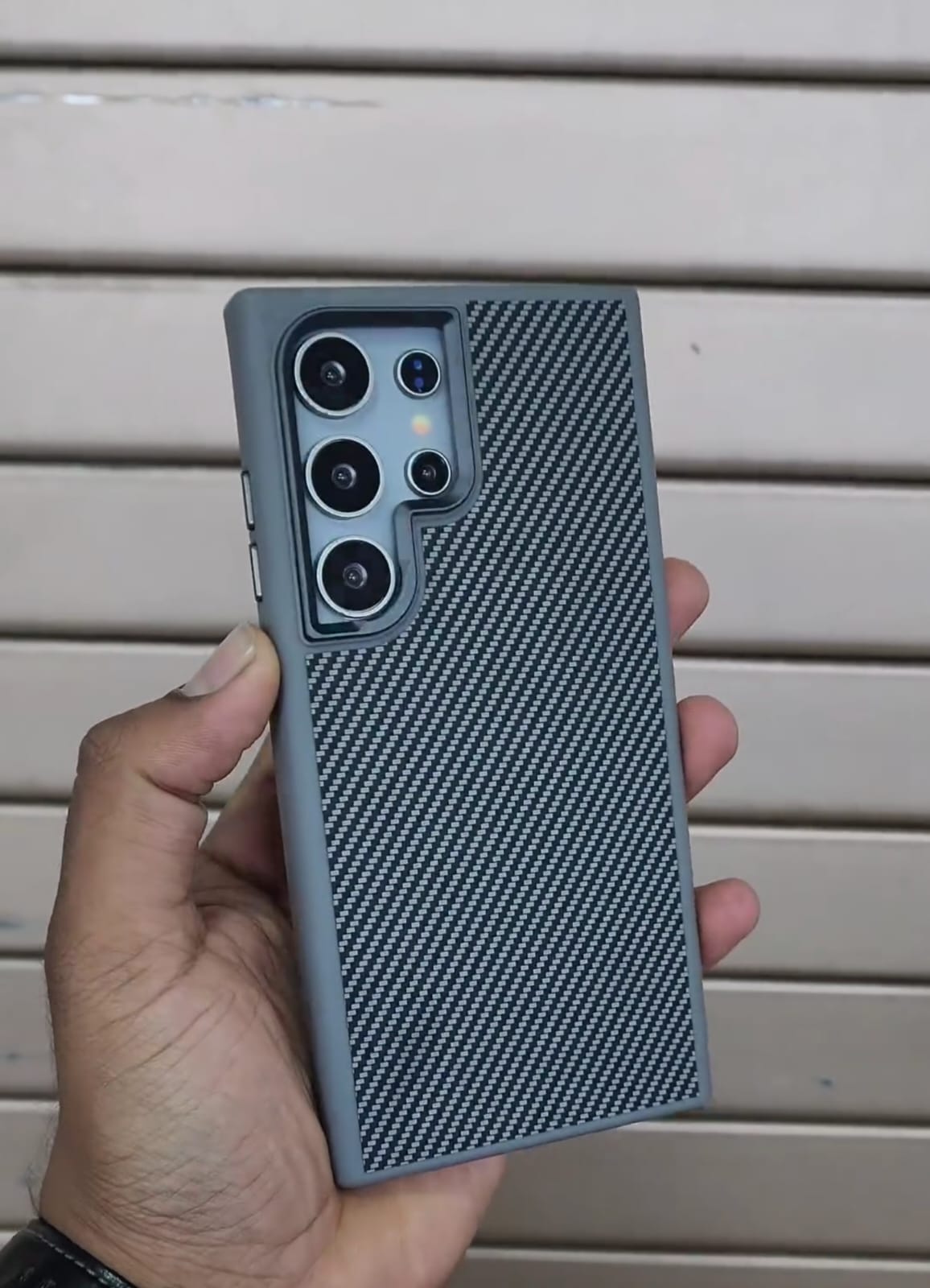 Carbon Fiber Camera Ring Case For Samsung Galaxy S24 Ultra