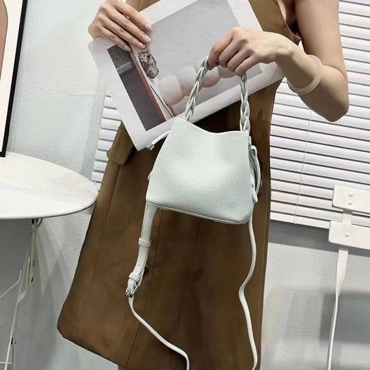 Luxury Leather Versatile Fashion Bucket Handbag For Female