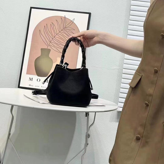 Luxury Leather Versatile Fashion Bucket Handbag For Female