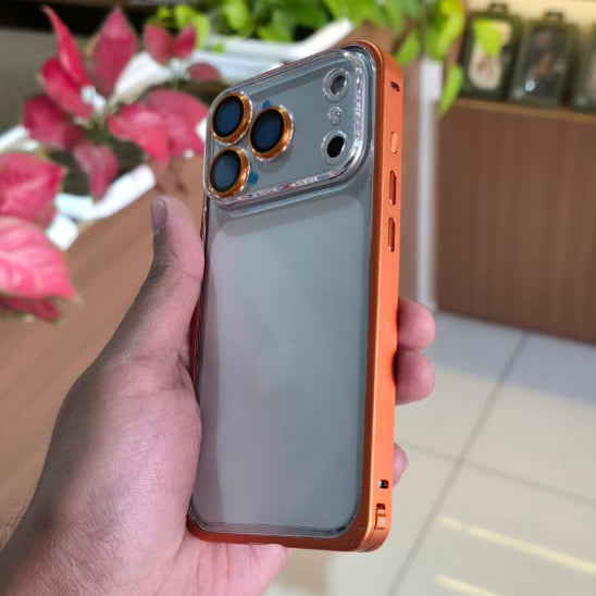 Transparent Metal Bumper Case For iPhone 17 Series
